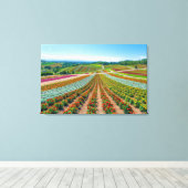 フラワーガーデン | Shikisaiの丘フラワーファーム キャンバスプリント (インサイチュ (ウッドフロア))