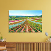 フラワーガーデン | Shikisaiの丘フラワーファーム キャンバスプリント (インサイチュ (リビング))