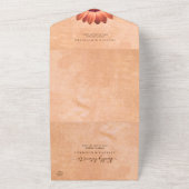 フラワーガーベラオン抽象芸術結婚ピーチ オールインワン招待状 (外側)