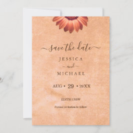 フラワーガーベラオン抽象芸術結婚ピーチ セーブザデート