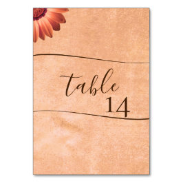 フラワーガーベラオン抽象芸術結婚ピーチ テーブルナンバー