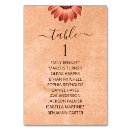 フラワーガーベラオン抽象芸術結婚ピーチ テーブルナンバー