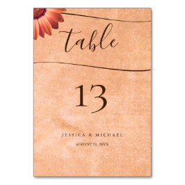 フラワーガーベラオン抽象芸術結婚ピーチ テーブルナンバー