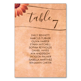 フラワーガーベラオン抽象芸術結婚ピーチ テーブルナンバー