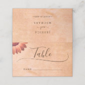 フラワーガーベラオン抽象芸術結婚ピーチ プレイスカード (外部開封)