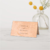 フラワーガーベラオン抽象芸術結婚ピーチ プレイスカード (裏面)