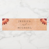 フラワーガーベラオン抽象芸術結婚ピーチ ペットボトルラベル (シングルラベル)