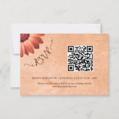 フラワーガーベラオン抽象芸術結婚ピーチ 出欠カード (正面)