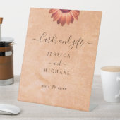 フラワーガーベラオン抽象芸術結婚ピーチ 台座サイン (インサイチュ)