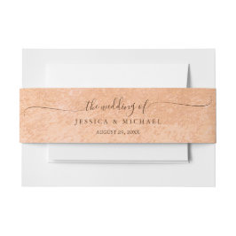 フラワーガーベラオン抽象芸術結婚ピーチ 招待状ベリーバンド