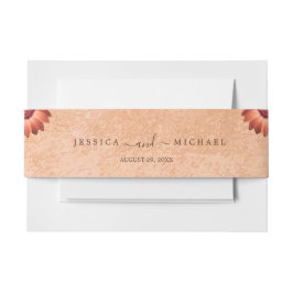 フラワーガーベラオン抽象芸術結婚ピーチ 招待状ベリーバンド