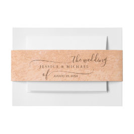 フラワーガーベラオン抽象芸術結婚ピーチ 招待状ベリーバンド