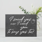 フラワーガールおもしろいの黒板タイポグラフィ案 招待状 (スタンド正面)