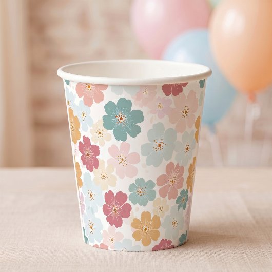 フラワーガールの誕生日カップ 紙コップ