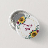 フラワーガールひまわり幾何学模様 缶バッジ (正面&裏面)