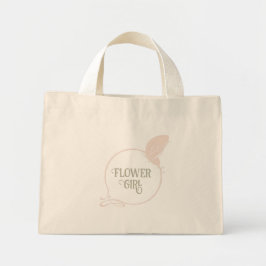 フラワーガールアールヌーボー赤面ピンクバタフライ ミニトートバッグ