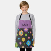 フラワーガールカラフルパワーヒッピーカスタム エプロン (着用した状態)