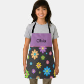フラワーガールカラフルパワーヒッピーカスタム エプロン (インサイチュ)