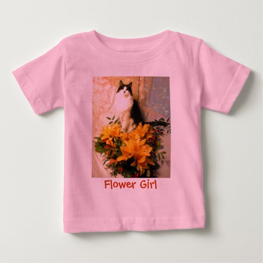 フラワーガールキティキャット ベビーTシャツ (正面)