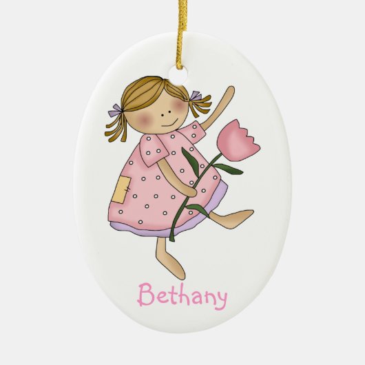 フラワーガールギフトオーナメント セラミックオーナメント (正面)