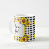 フラワーガールギフト - 名入れひまわりマグ コーヒーマグカップ (正面左)