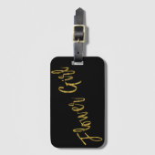 フラワーガールゴールドフォイル荷物バッグラベル ラゲッジタグ (正面縦)