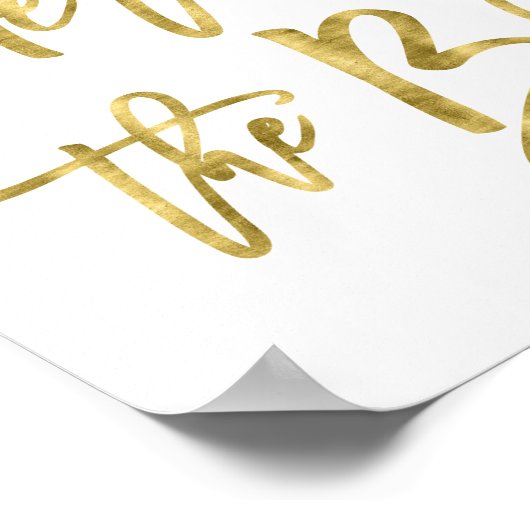 フラワーガールサインポスターゴールドフォイル効果8x12 ポスター (角)