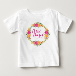 フラワーガールシャツペタルパトロールシャツフローラリース ベビーTシャツ