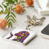 フラワーガールシルエット キーホルダー (側面)