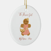 フラワーガールジンジャーブレッドクリスマス セラミックオーナメント (右)