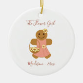フラワーガールジンジャーブレッドクリスマス セラミックオーナメント (正面)
