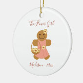 フラワーガールジンジャーブレッドクリスマス セラミックオーナメント (左)