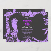 フラワーガールスウィート16十六招待状招待状 招待状 (正面/裏面)