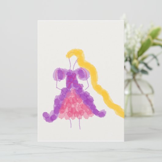 フラワーガールズプリンセスコレクションラプンツェルカード 招待状 (スタンド正面)