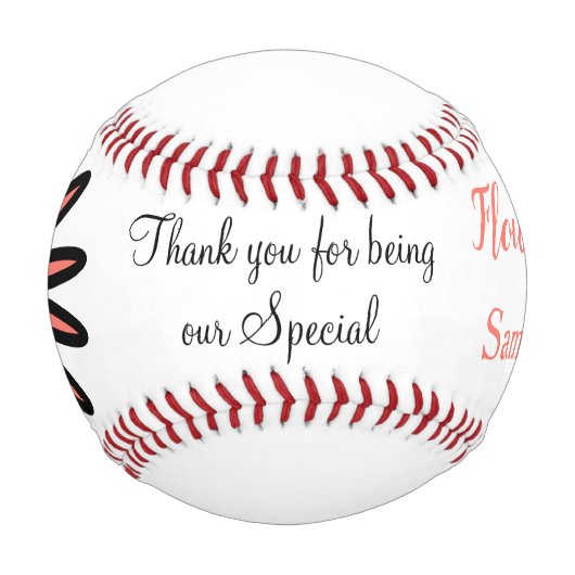 フラワーガールターコイズサンゴ 野球ボール (正面)