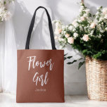 フラワーガールテラコッタブラウン結婚ズ トートバッグ<br><div class="desc">花の女の子テラコッタブラウントートバッグまたは結婚の、ブライダルパーティ、ブライダルシャワー、バチェロレッテ。以下のコレクションでこのデザインを使用して他の製品をチェック。</div>