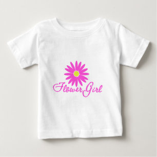 フラワーガールデイジー/ピンク ベビーTシャツ