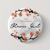 フラワーガールトロピカルフラワーズシック結婚ズ 缶バッジ (正面)