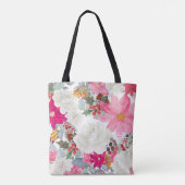 フラワーガールトートバッグホワイト トートバッグ (裏面)