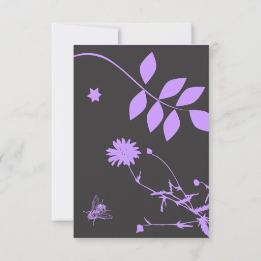 フラワーガールバーバルミツワー招待状パーティーカード 招待状 (裏面)