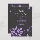 フラワーガールバーバルミツワー招待状パーティーカード 招待状 (正面/裏面)