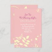 フラワーガールバーバルミツワー招待状パーティーカード 招待状 (正面/裏面)