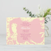 フラワーガールバーバルミツワー招待状招待状ピンク 招待状 (スタンド正面)