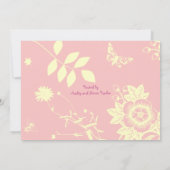 フラワーガールバーバルミツワー招待状招待状ピンク 招待状 (裏面)