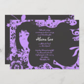 フラワーガールバーバルミツワー招待状招待状 招待状 (正面/裏面)