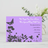 フラワーガールバーバルミツワー招待状返信カード 招待状 (スタンド正面)