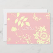 フラワーガールバーバルミツワー招待状返信カード 招待状 (裏面)