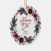 フラワーガールパーソナライズされたギフト水彩フローラ セラミックオーナメント (右)