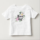 フラワーガールピンクフローラ水色結婚ズ トドラーTシャツ<br><div class="desc">このデザインはモダン、書道文字と水彩フローラデザインを備えている。</div>