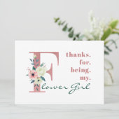 フラワーガールピンクフローラ結婚手紙 サンキューカード (スタンド正面)